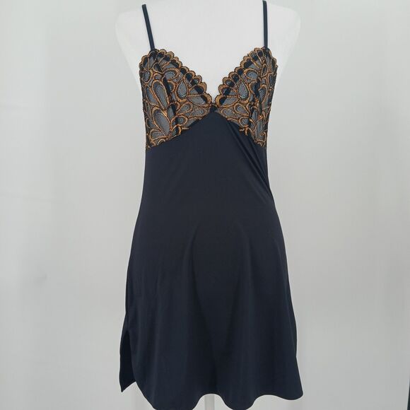 Savage X Fenty Other - Savage X Fenty Slip Nightie Black & Gold Lingerie Dress Sexy Nightgown